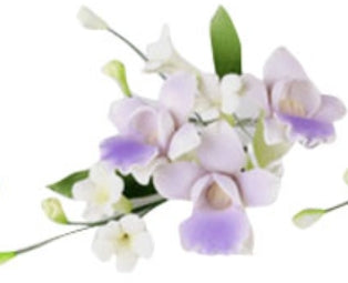 Handcrafted Sugar Flower - Orchid Purple/White