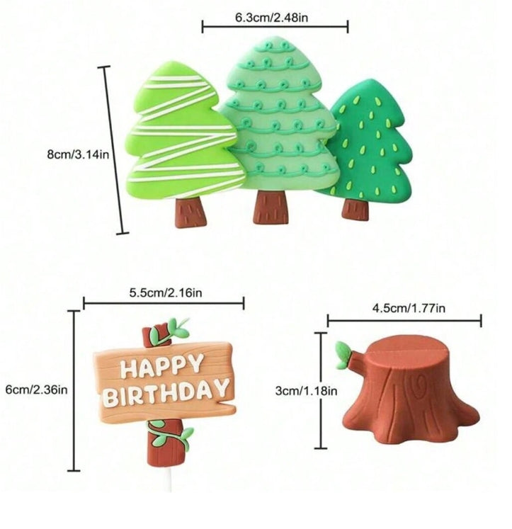 9pcs Wild One Cake Topper Jungle Animals Decorations