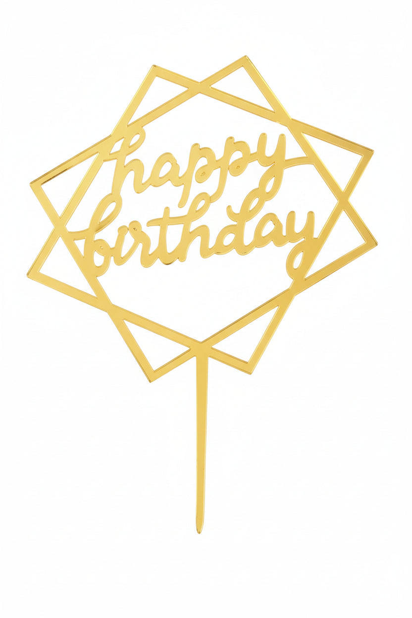 Acrylic Small Happy Birthday Toppers - Assorted Styles