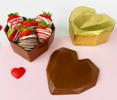 BWB | GEODE HEART BOX MOULD | 3 PIECE