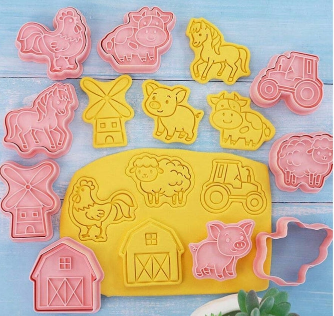 8pc Assorted Farm Animals Cookie Cutter Set