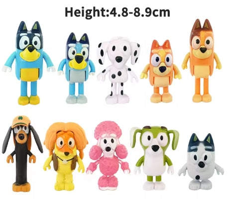 10Pcs/Set Bingo And Bluey Figures Family Figure set