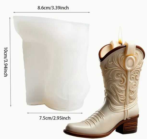 Silicone Mould - Cowboy Boot 3D - S601