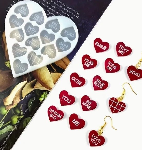 Love Heart Letter Silicone Mould S432