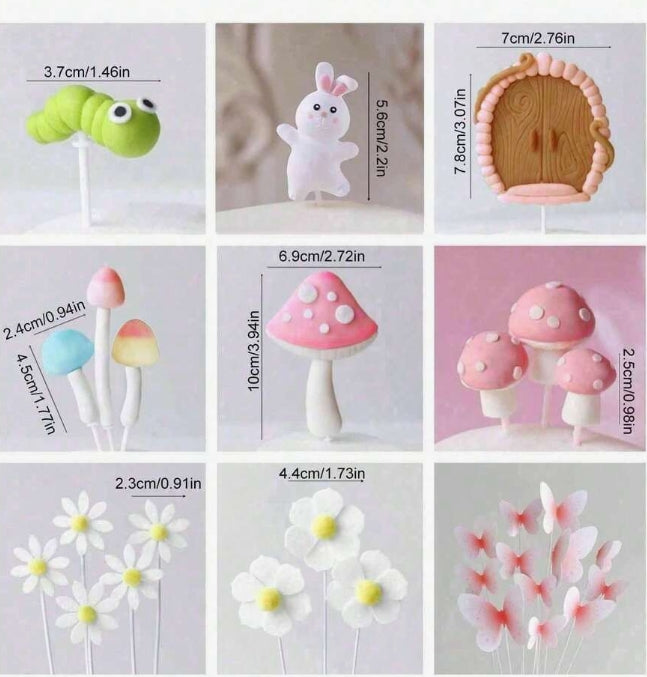 30Pc Rabbit Garden Cake Decorating Kit