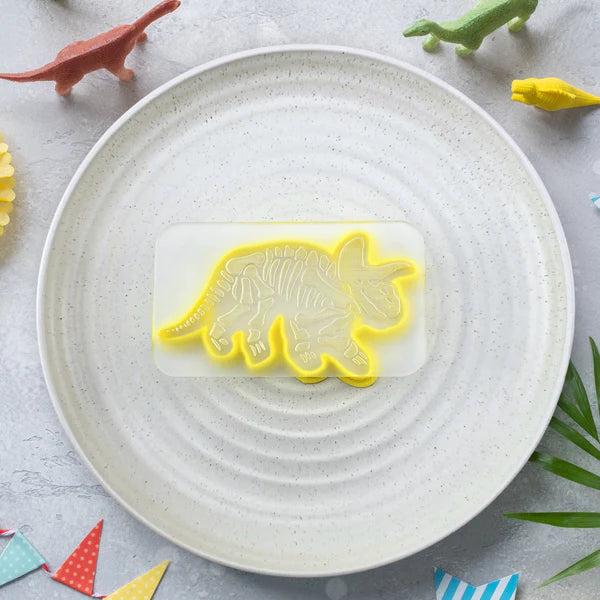 Custom Cookie Cutters - Triceratops Fossil Bones Debosser & Cutter Set.