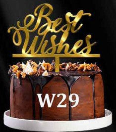 Acrylic Cake Topper - Best Wishes - Gold