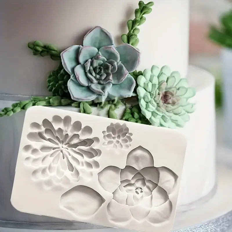 3D Succulent Flower Silicone Mould S652