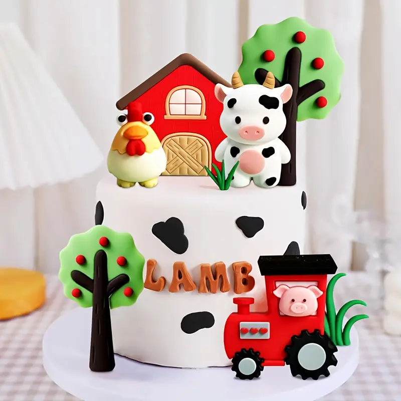 9PC Farm Animal Cake Decorating Set