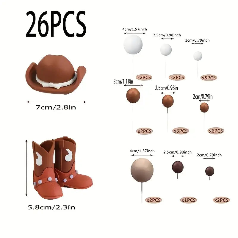 Cowboy / Cowgirl Brown Cake Decorating Kit