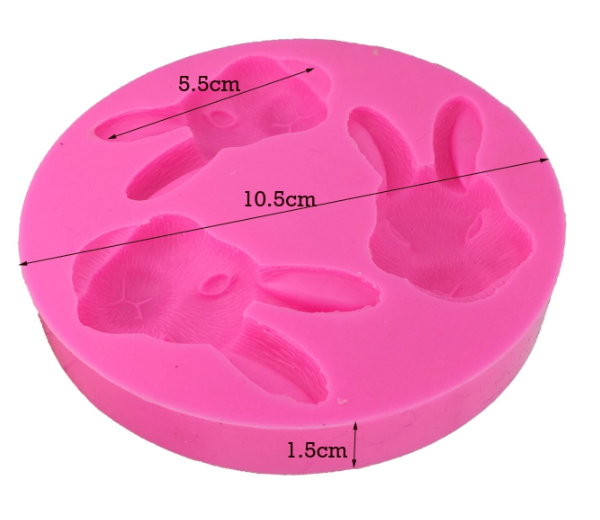 Silicone Mould - Rabbit Faces - S532