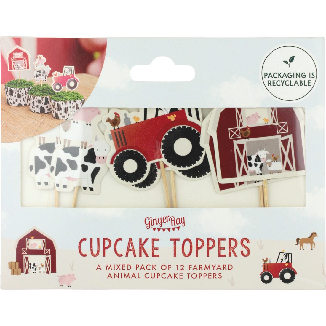 Farm Friends Cake Cupcake Topper.