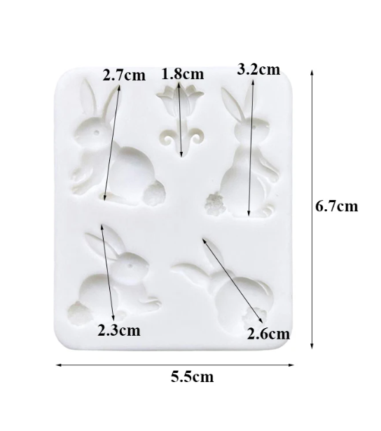 Silicone Mould - Easter Bunny Flower - S543