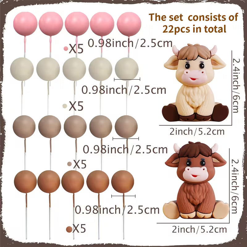 Highland Cow Cake Decorating Kit 22pc