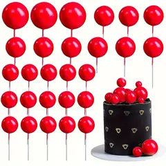 5PC Ball Topper - Red - Assorted Sizes.