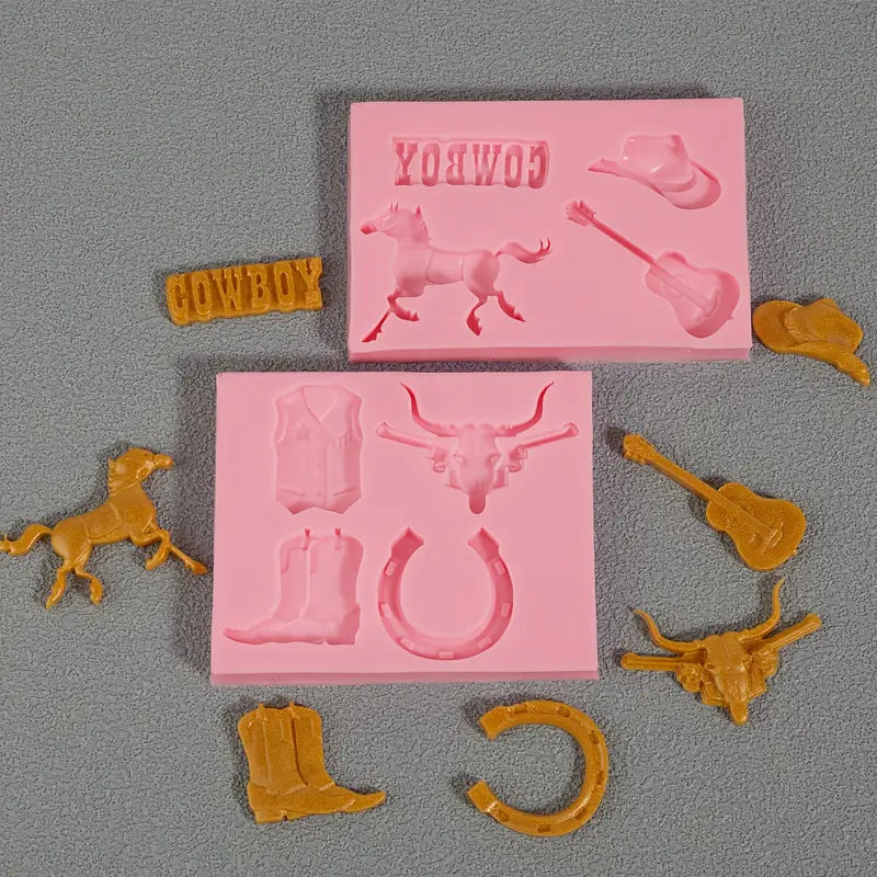 Silicone Mould - Mini Cowboy Set 2PC - S600