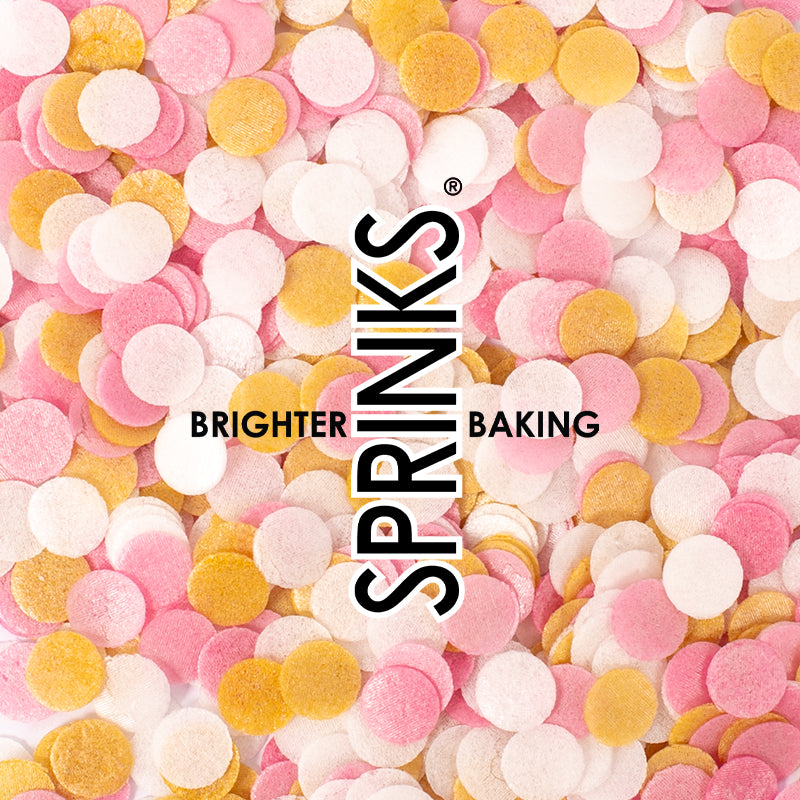 9g Sprinks - Wafer Confetti Pink, White & Gold.
