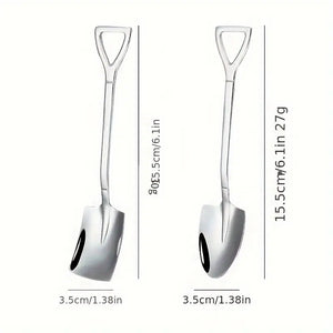 2PC Shovel Spoons Stainless Steel Teaspoons