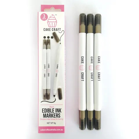 Cake Craft - 3PK Edible Ink Markers - Black