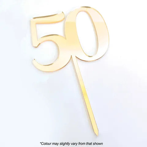 Cake Craft Cake Acrylic Topper - 50 - Assorted Colours