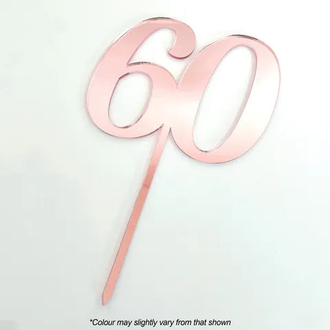 Cake Craft Cake Acrylic Topper - 60 - Assorted Colours