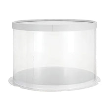 Clear Tube Cake Box - 10X10X9 Inches - White Lid & Base