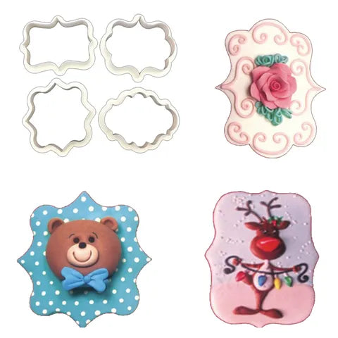 Cake Craft - Assorted Plaque Cookie Cutter - 4pc