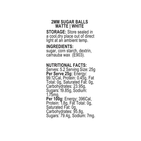 Sprink'd 2mm Sugar Balls White 60g