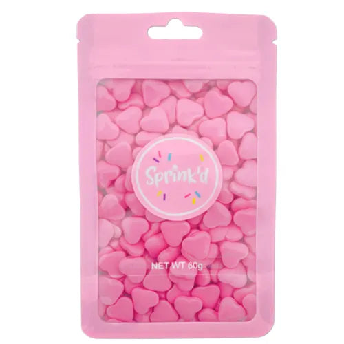 Sprink'd 12mm Bright Pink Hearts - 60g