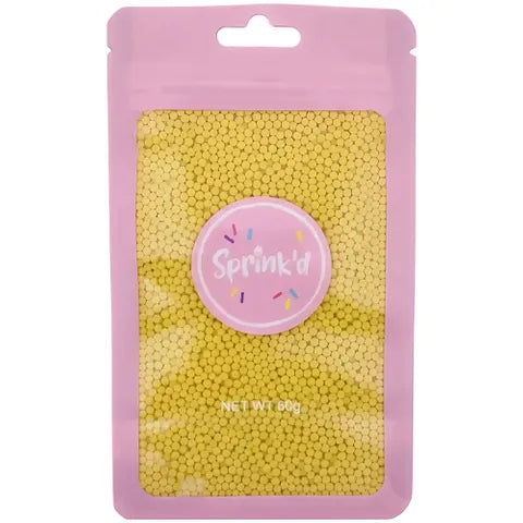 Sprink'd 2mm Sugar Balls Yellow 60g