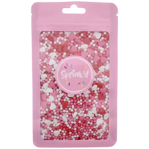 Sprink'd Pink, Red & White Hearts - 60g
