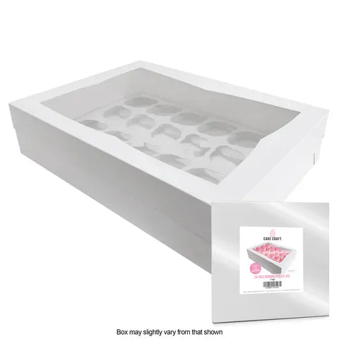 Cake Craft - White Cupcake Box - 24 Hole - 4inch High