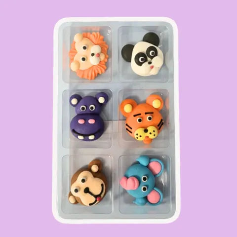 Sugar Decorations - 6PC Safari Animal Face