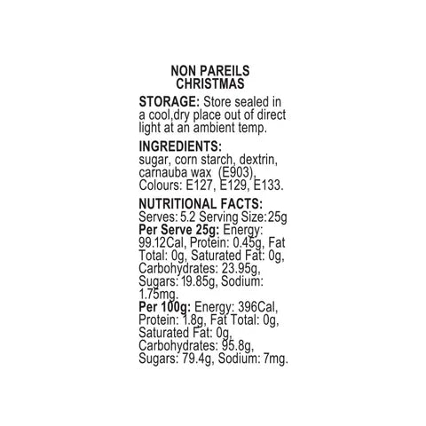 Sprink'd Non Pareils Christmas 60g