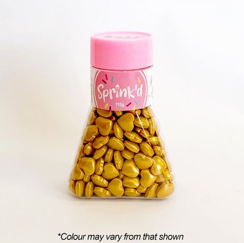 Sprink'd 12mm HEARTS Gold Shiny 110g.