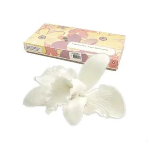 Sugar Flower Cattleya Orchid - White Small.