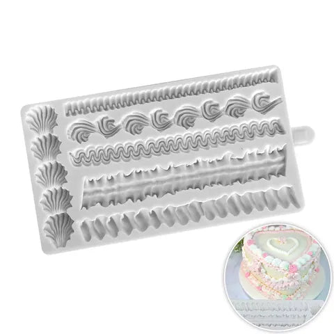 Cake Craft Silicone Mould - Piped Boarders