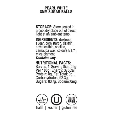 Sprink'd 8mm Sugar Balls White 60g
