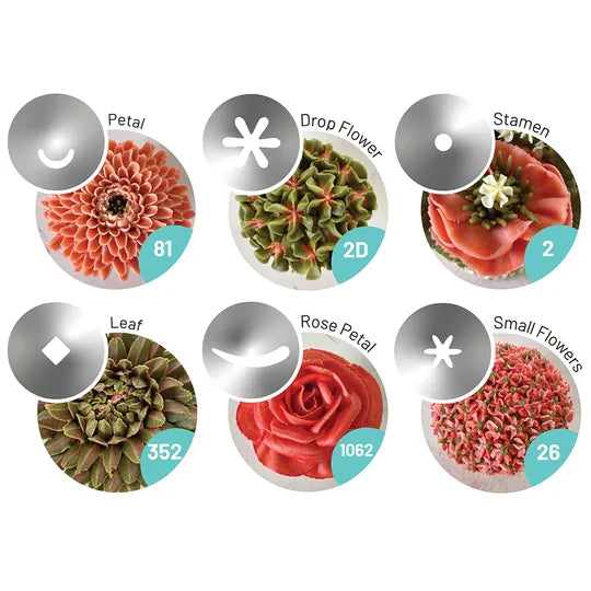 Mondo Flower Piping Tip Set -10PC
