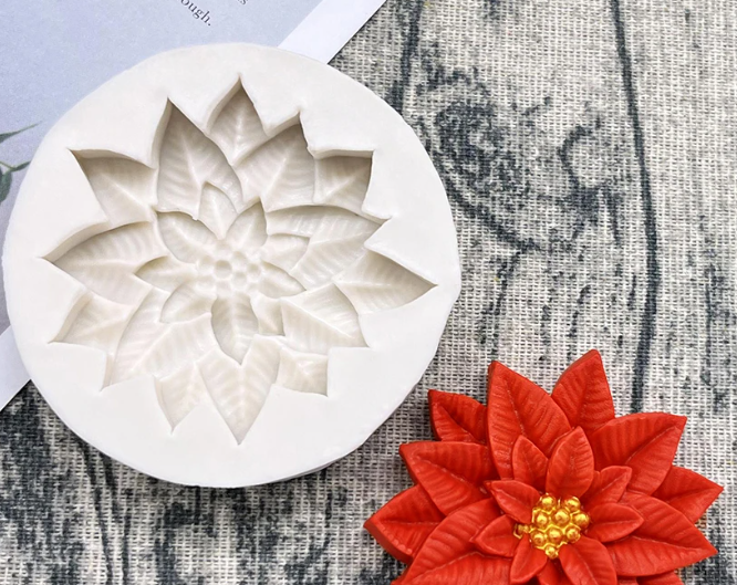 Silicone Mould - Poinsettia Christmas Flower - S304