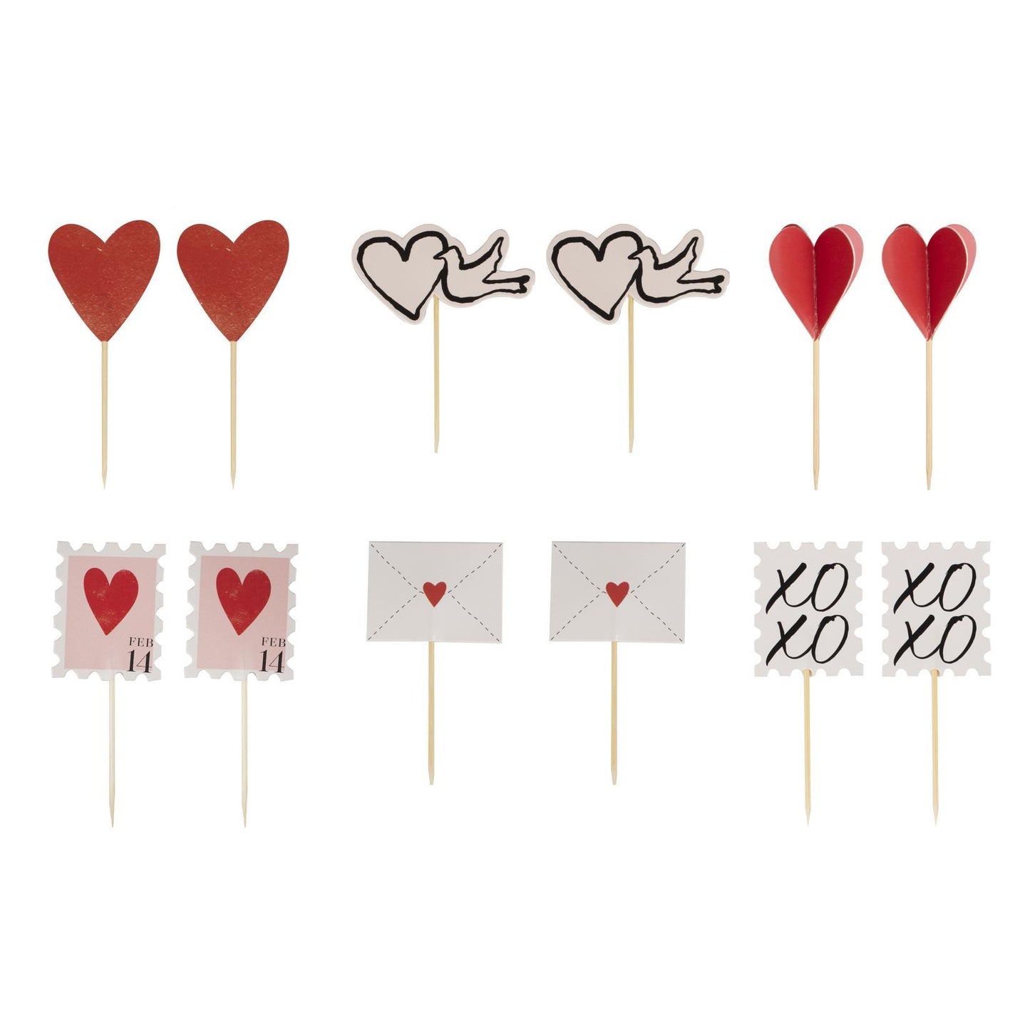 12Pk Valentine's Day CupCake Toppers