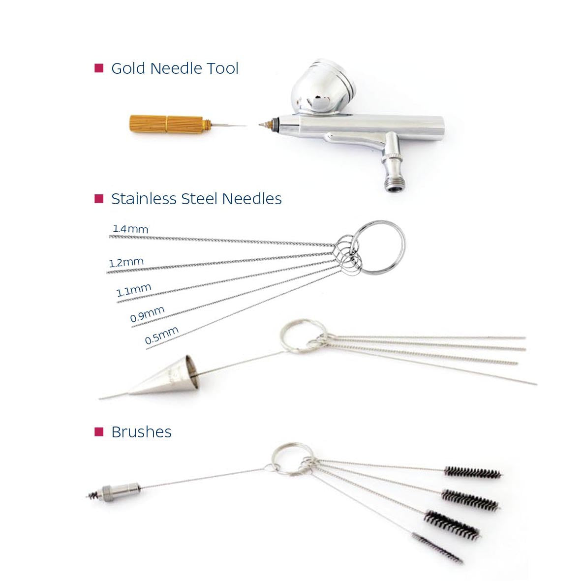 Loyal Airbrush Cleaning Tip Set for Airbrush or Piping Tips