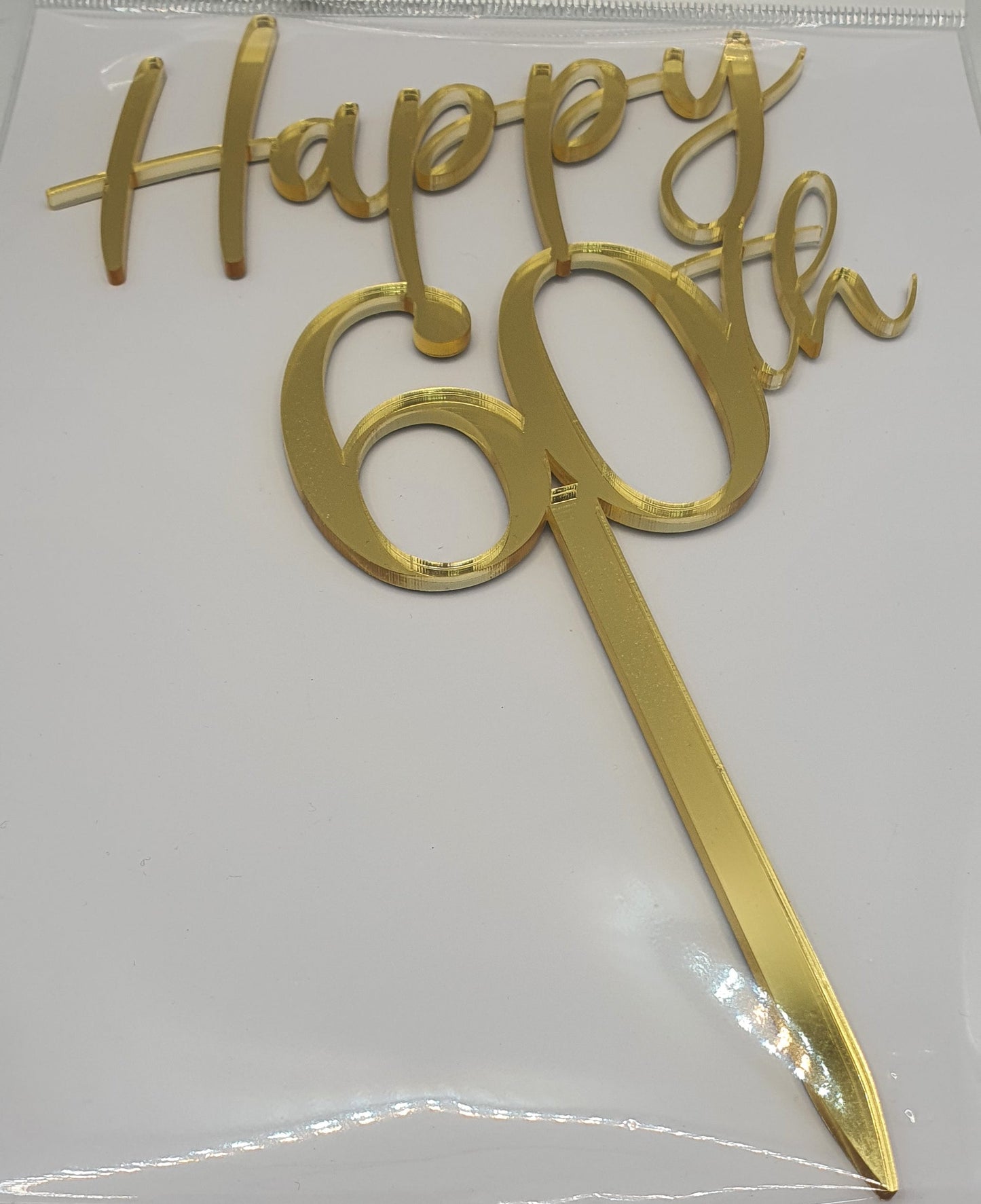 Happy 60th Gold Cake Topper