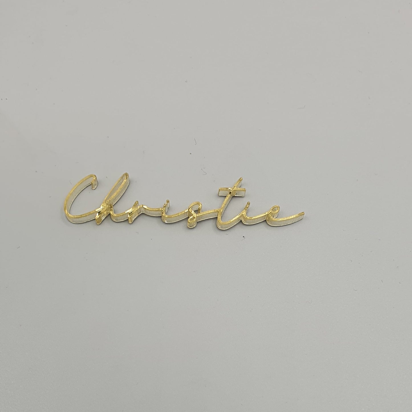 Acrylic Name Fropper - Christie - Gold 6cm
