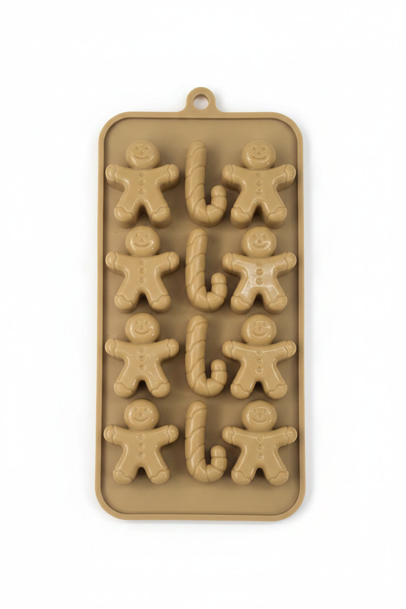 Gingerbread Man & Candy Cane Silicone Mould