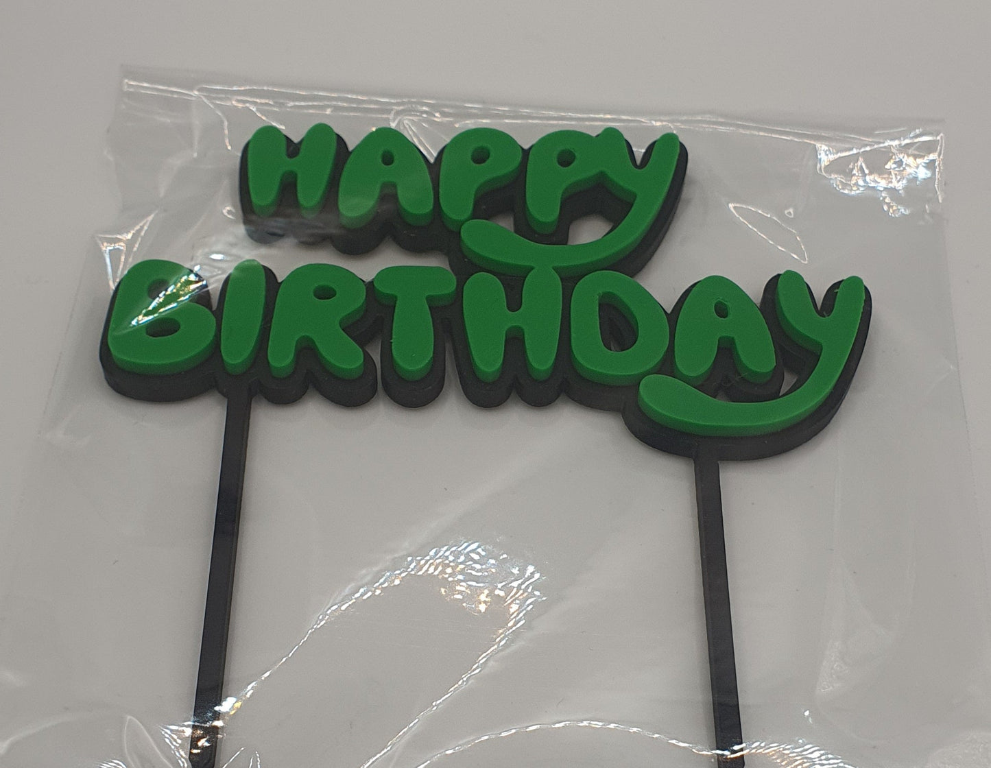 Happy Birthday Printed Toppers - Curvy - Assorted Colours