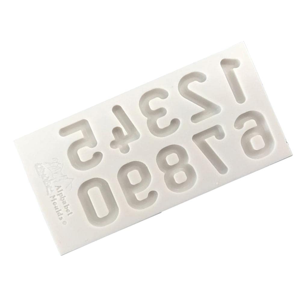 Silicone Mould - Thin Rounded Numbers Font - S218.