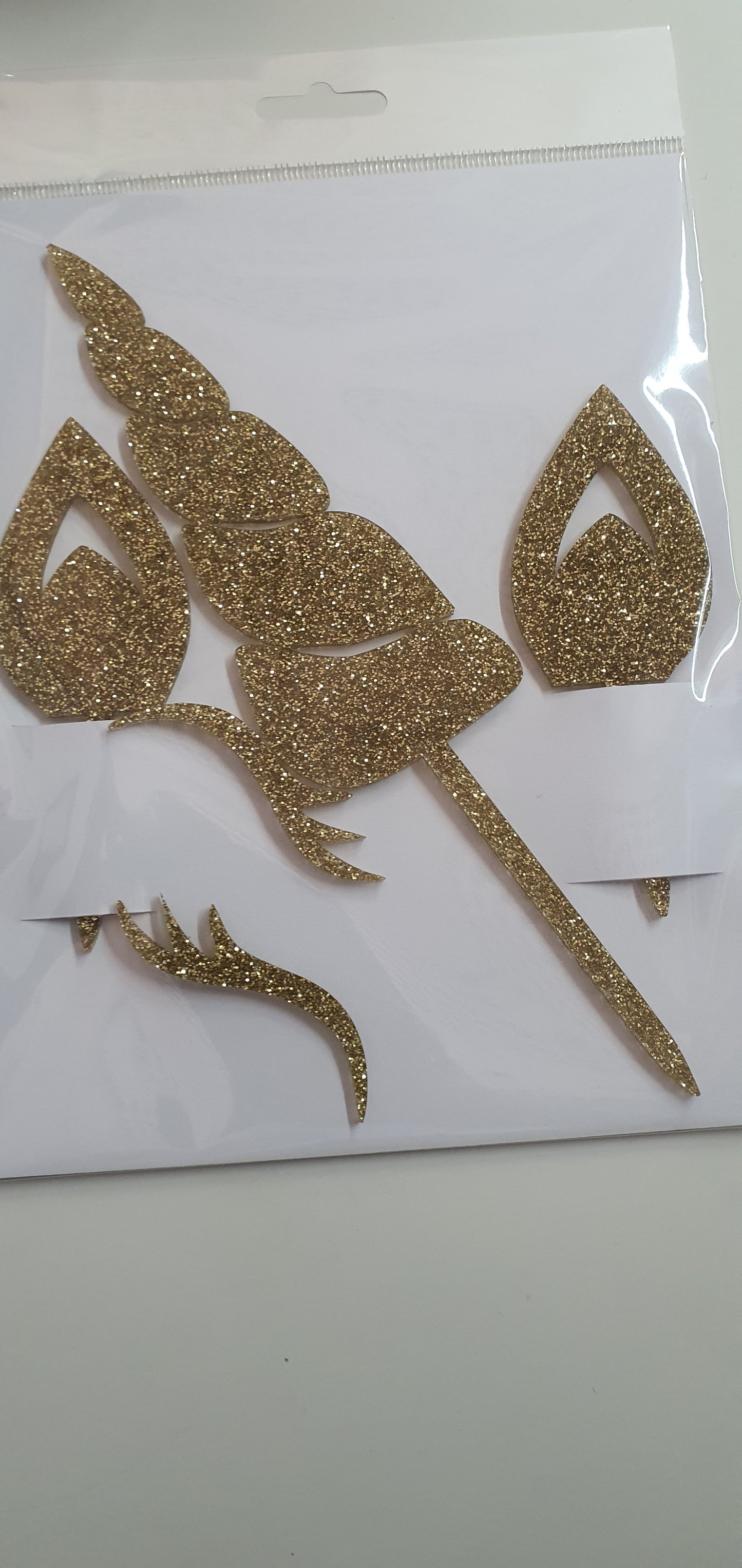 Acrylic Cake Topper - Unicorn Set - Glitter Gold