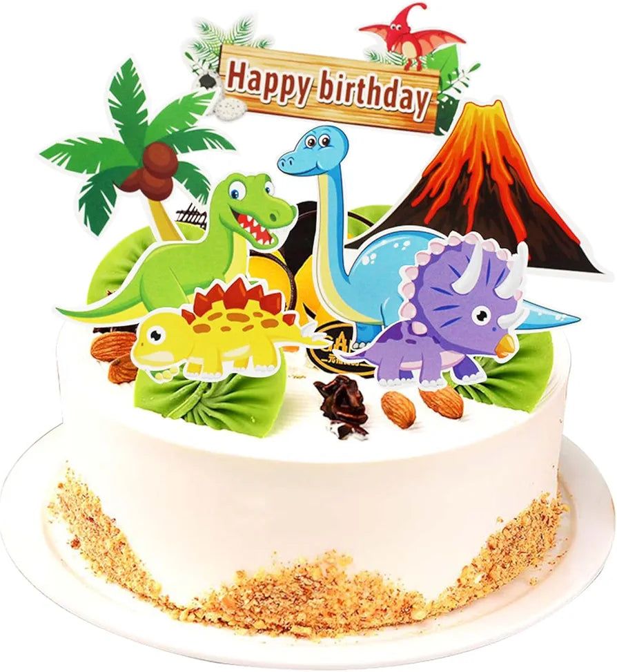 Dinosaur Card Cake Topper Set