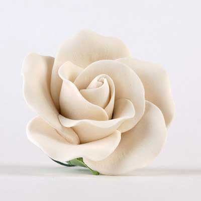 Sugar Flower - Large Single Rose - Ivory